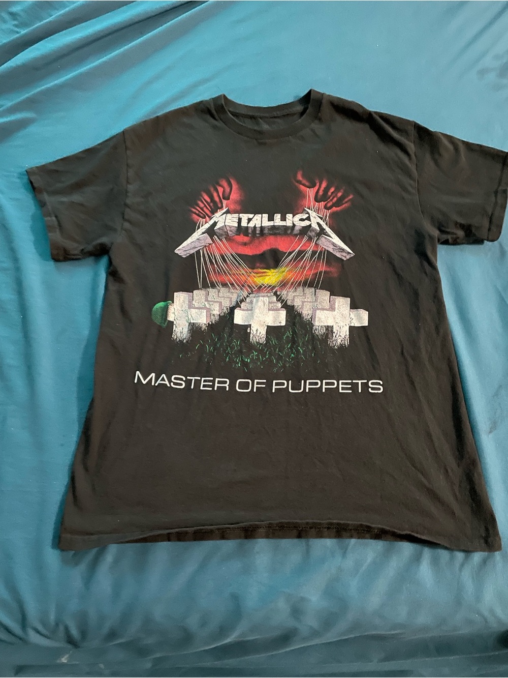 Master of Puppets Black Graphic T-Shirt - Band Tee